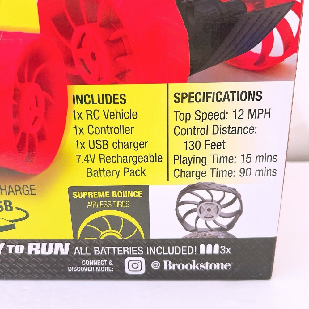 Brookstone Cyclone Big Wheel 7.4V Powerful Engine Terrain RC Remote Control Toy - Picture 8 of 12